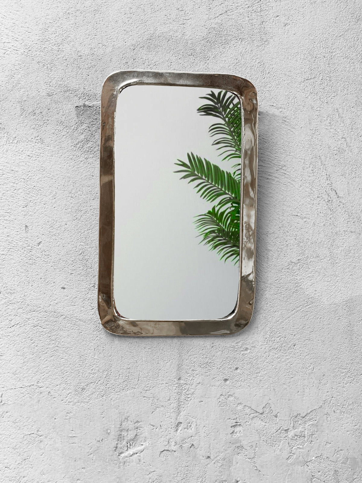Handmade Silver Metal Rectangle Wall Mirror, photo 5 of 13