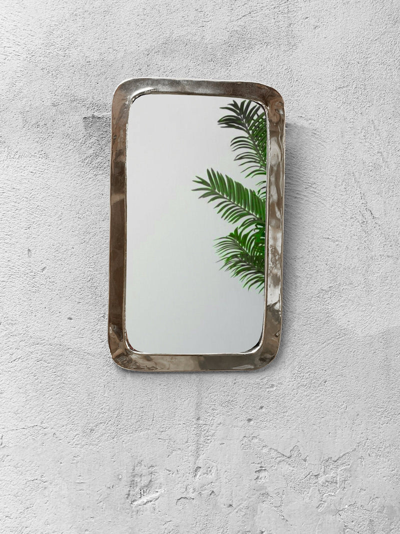 Handmade Silver Metal Rectangle Wall Mirror
