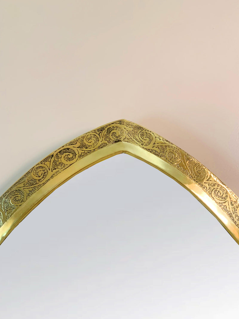 Handmade Engraved Mirror - Brass Arch Mirror