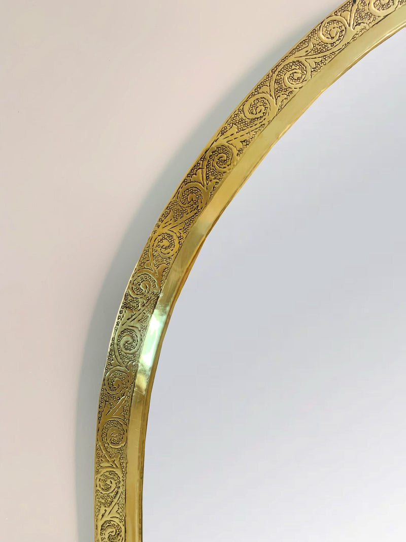 Handmade Engraved Mirror - Brass Arch Mirror