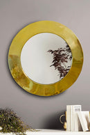 Gold Round Wall Mirror - Handmade Brass Bathroom Mirror