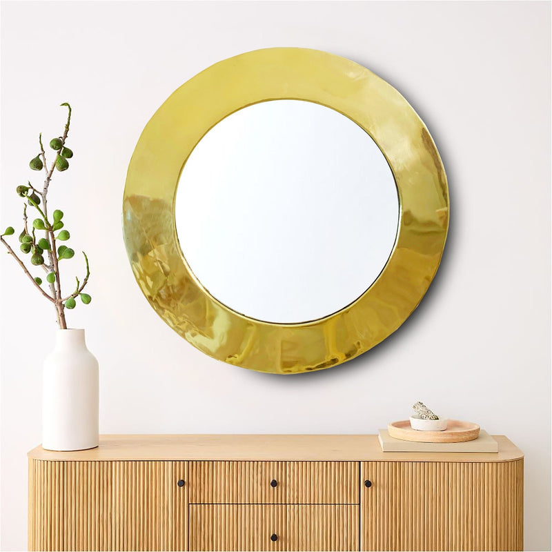 Round Silver Frame Mirror