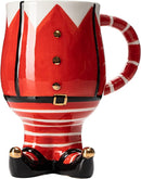 Hand Painted Santas Elf Mug By Premium Barware Gift Elegant Drinkware Collection by The Wine Savant