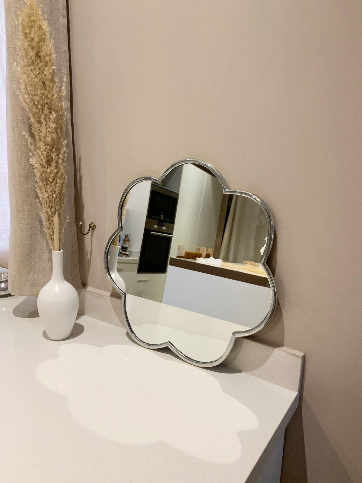 Handmade Flower Brass Mirror - Customized Gold Frame, photo 5 of 13