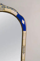 Moroccan Blue Frame Mirror - Handmade Unique Bone Inlay Mirror