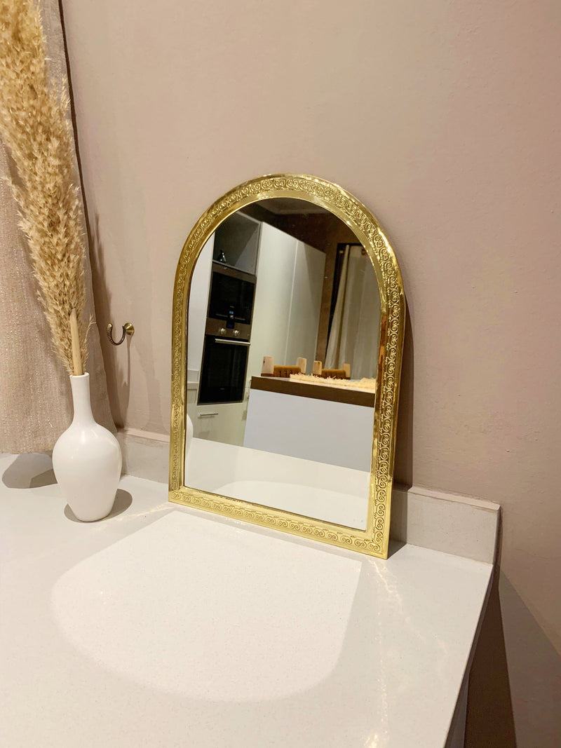 Gold Frame Mirror - Moroccan Brass Arch
