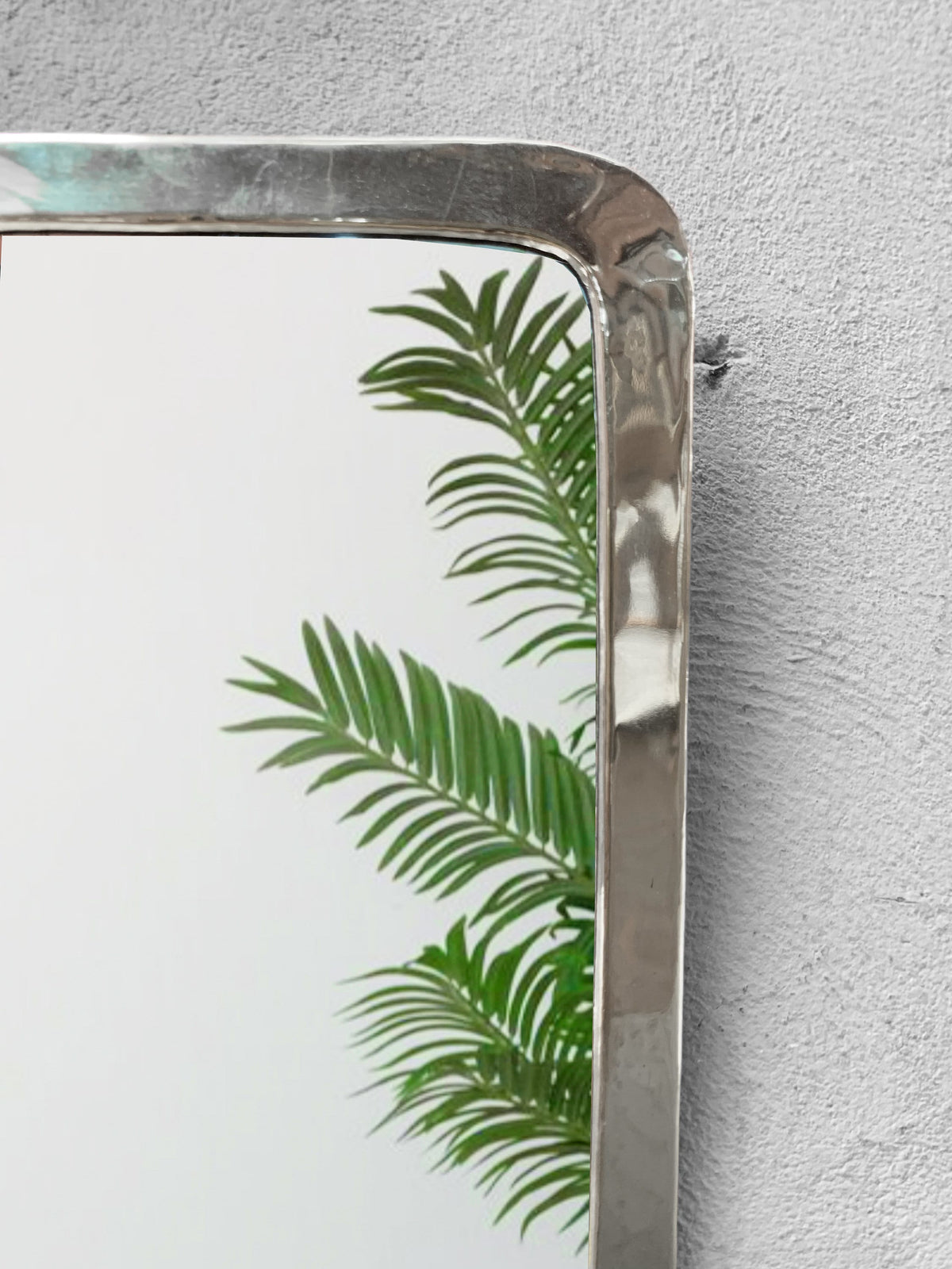 Handmade Silver Metal Rectangle Wall Mirror, photo 8 of 13
