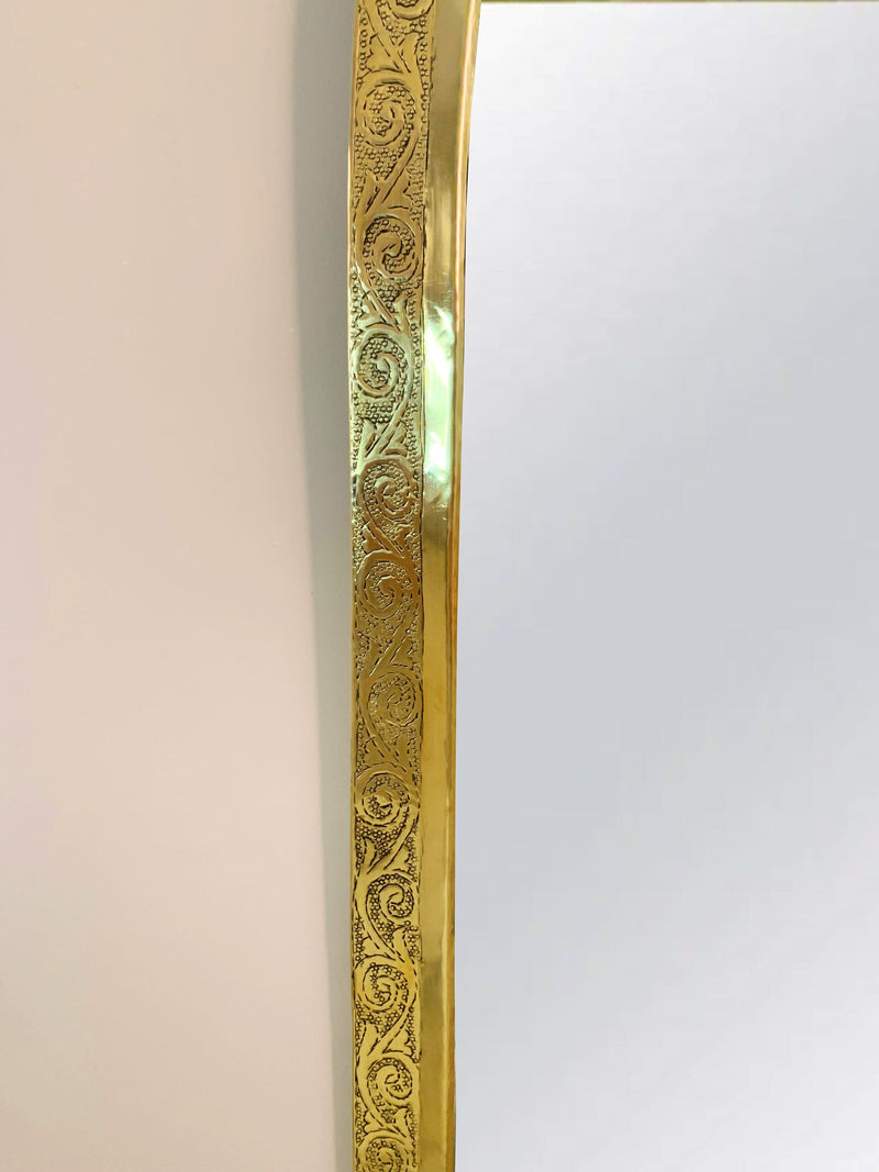Handmade Engraved Mirror - Brass Arch Mirror