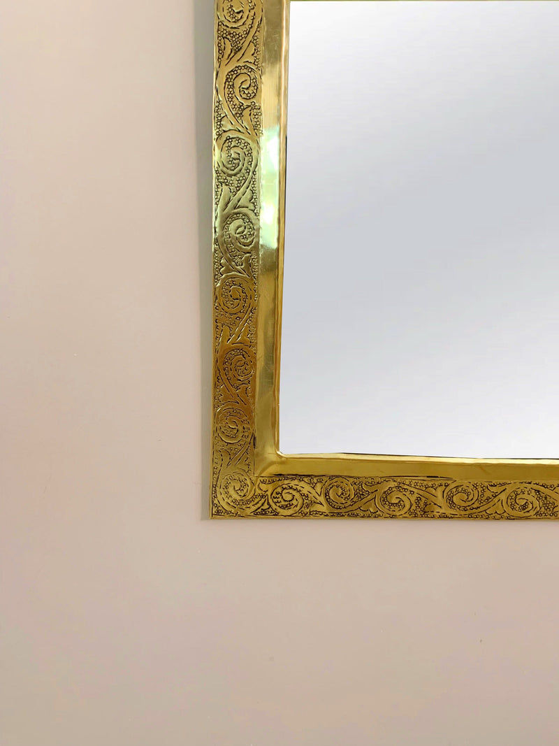 Handmade Engraved Mirror - Brass Arch Mirror