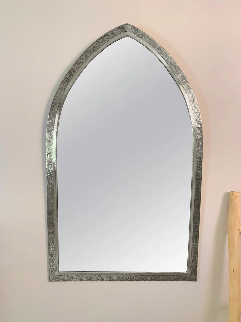 Handmade Engraved Mirror - Brass Arch Mirror