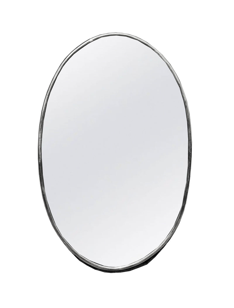 Silver Brass Oval Wall Mirror