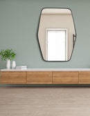 Black Hexagonal Brass Mirror - Handmade Bathroom Mirror