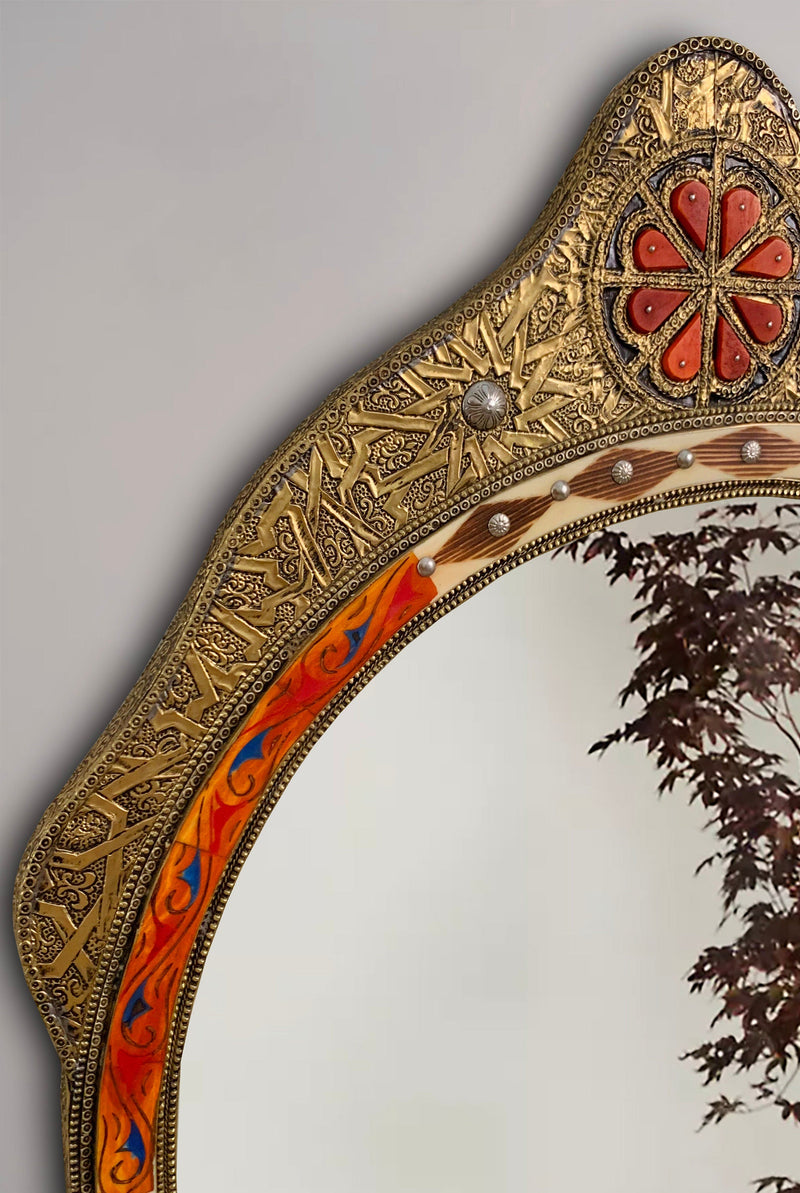 Oval Moroccan Bone Mirror