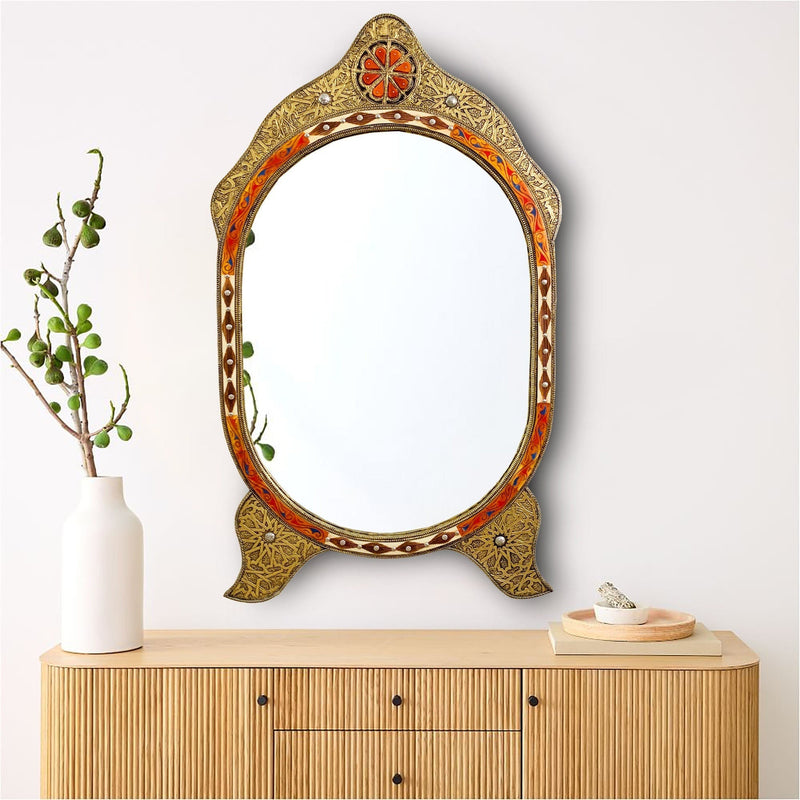 Oval Moroccan Bone Mirror
