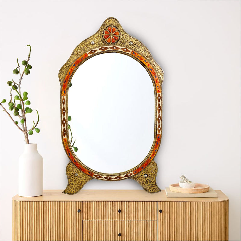 Oval Moroccan Bone Mirror