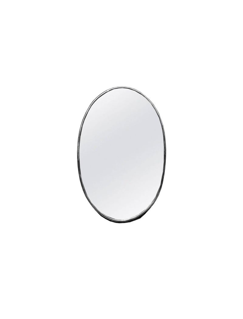 Silver Brass Oval Wall Mirror