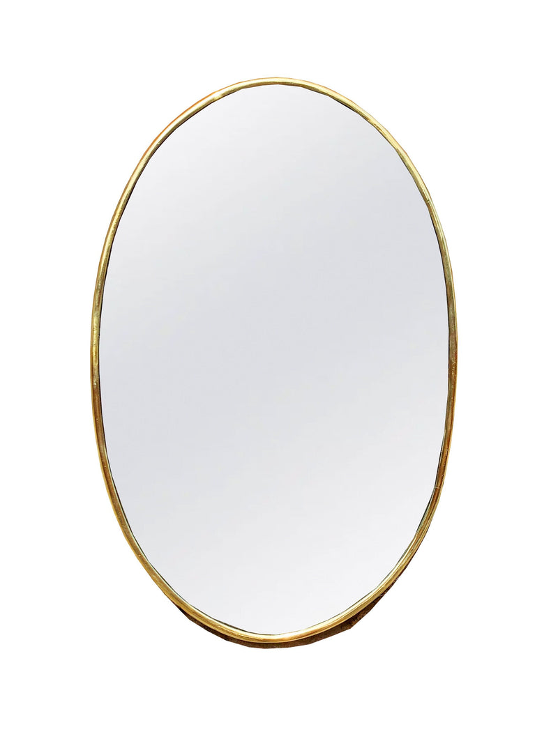 Silver Brass Oval Wall Mirror