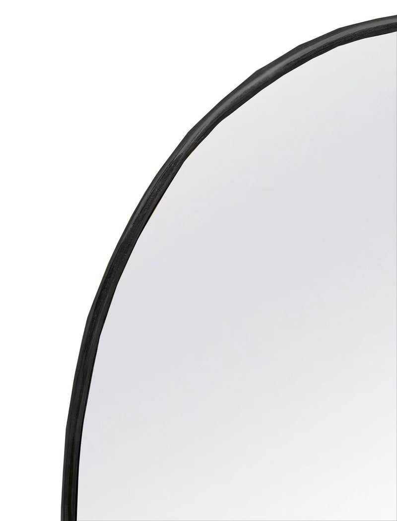 Black Brass Oval Mirror