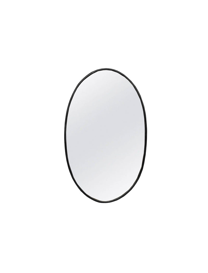 Black Brass Oval Mirror