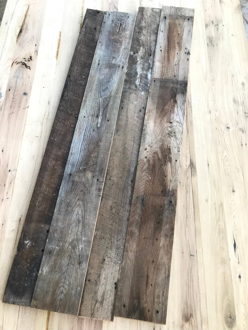 Rustic Weathered Reclaimed Wormy Chestnut Wood Planks for DIY Crafts, Projects and Decor