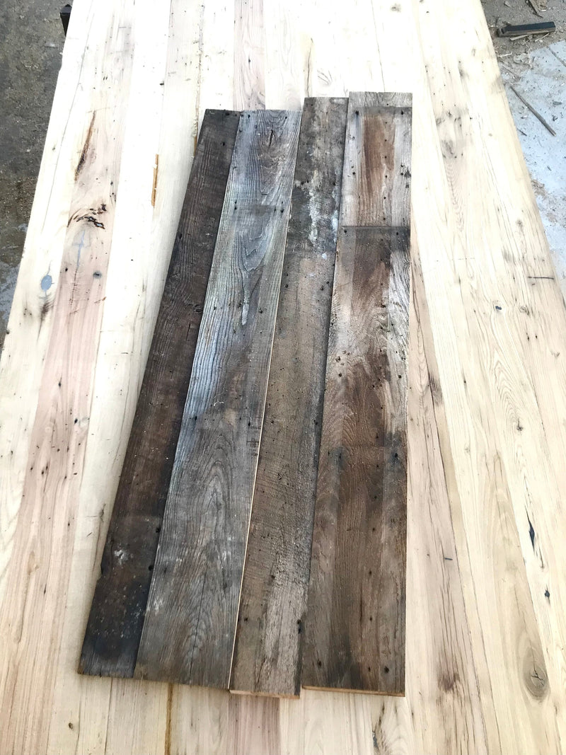 Rustic Weathered Reclaimed Wormy Chestnut Wood Planks for DIY Crafts, Projects and Decor