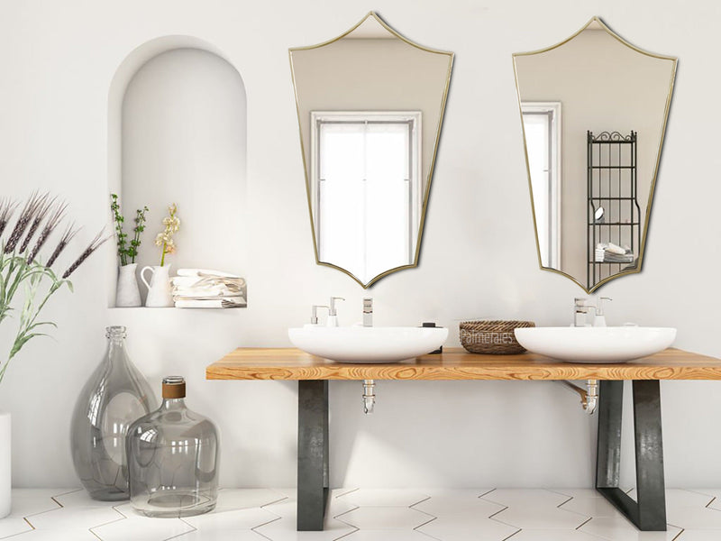 Italian Brass Frame Wall Mirror - Antique Brass - Unlacquered Brass