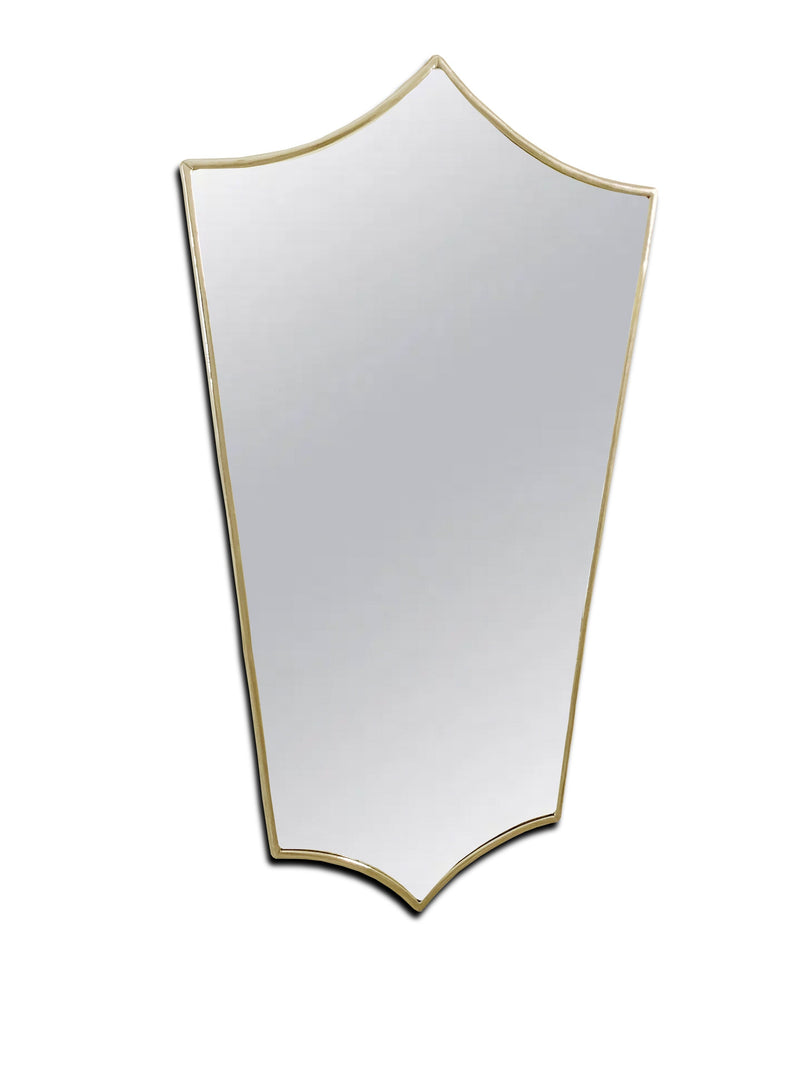 Italian Brass Frame Wall Mirror - Antique Brass - Unlacquered Brass