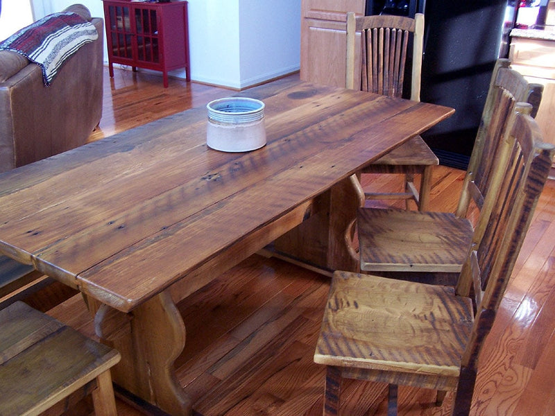 Trestle Table, Barnwood Furniture, Bavarian Table, Wood Dining Table, Reclaimed Trestle Table, Tree Table, Tulip Table, Solid Table