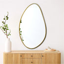 Asymmetrical Brass Mirror - Irregular Brass Frame Mirror