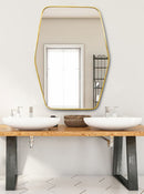 Hexagonal Brass Mirror - Bathroom Mirror