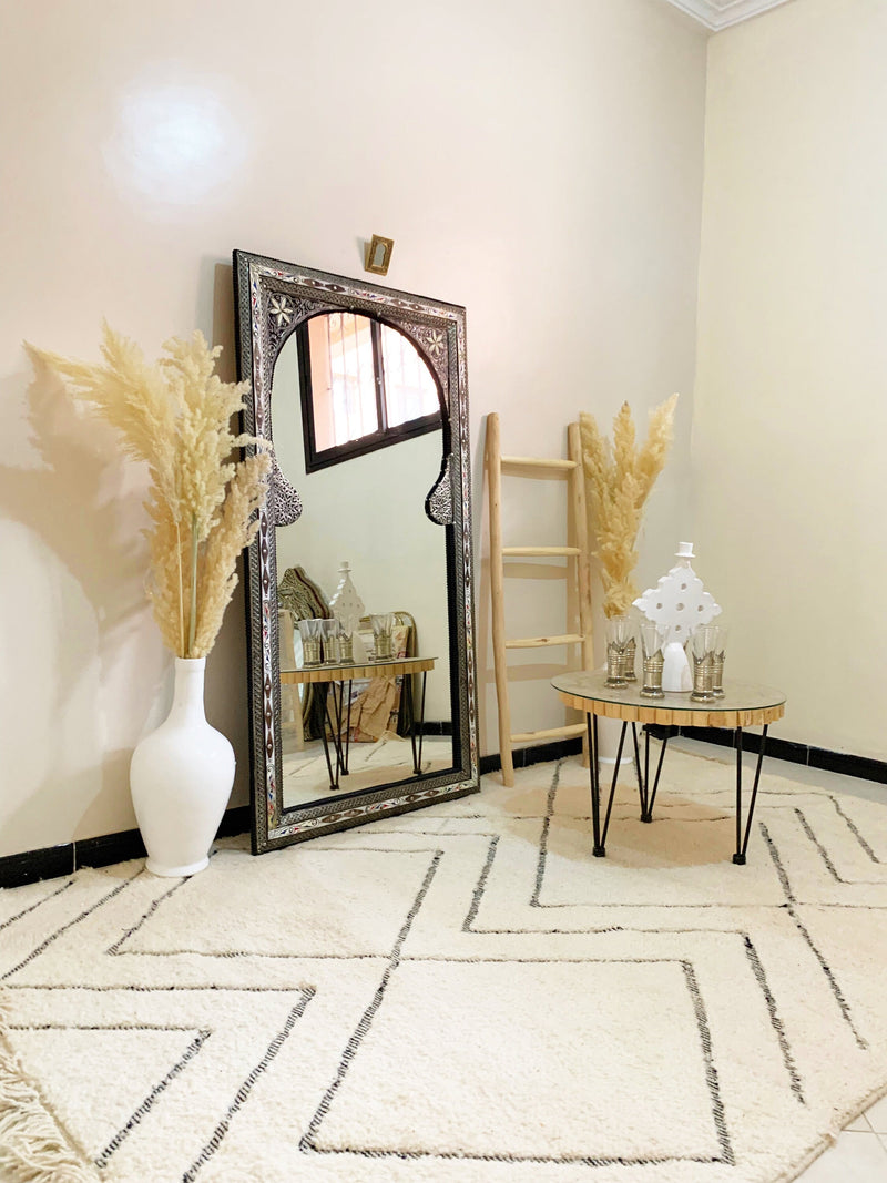 Moroccan Full Length Mirror - Bone Inlay Floor Mirror  59", 47, 39