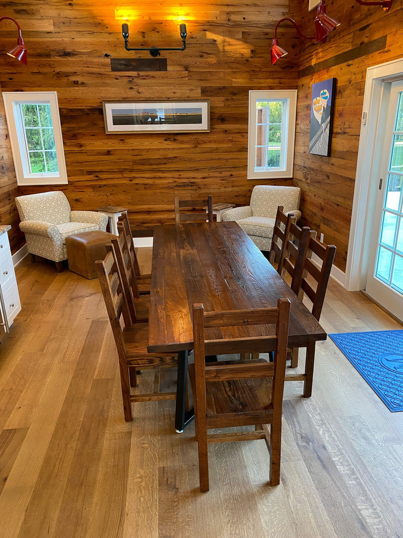 Conference Table, Trestle Table Base, Reclaimed Wood Dining Table, Rustic Modern Table, THE SONIA, Modern Farmhouse Table, Slab Wood Table