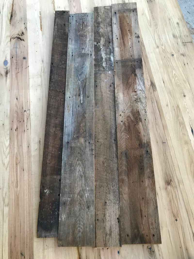 Rustic Weathered Reclaimed Wormy Chestnut Wood Planks for DIY Crafts, Projects and Decor