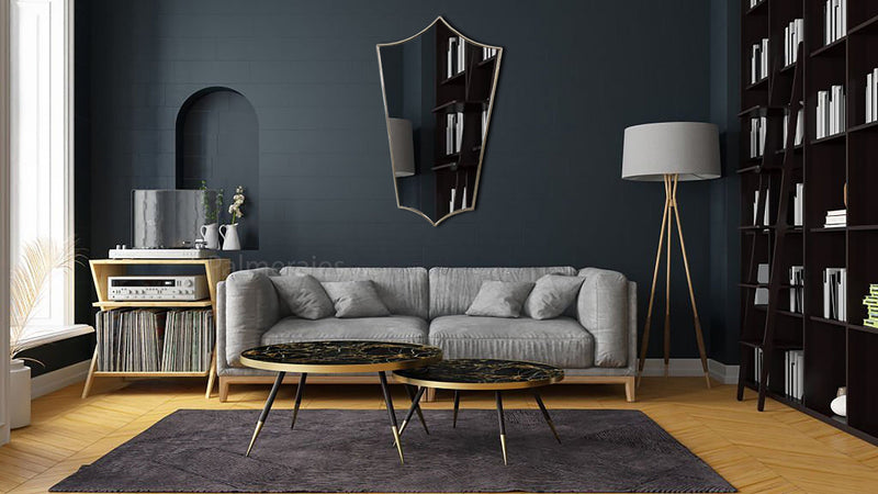 Italian Brass Frame Wall Mirror - Antique Brass - Unlacquered Brass