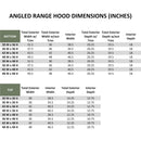 Chocolate Wood Range Hood With Angled Front and Decorative Trim - 30", 36", 42", 48", 54" and 60" Widths Available