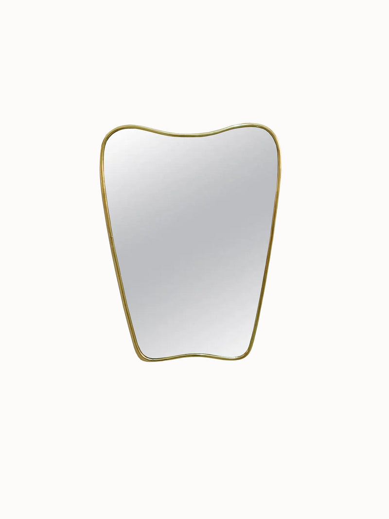 Italian Curved Antique Brass Mirror - Butterfly Irregular Aged Brass Mirror