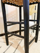 Black Leather Bar Stools - Counter Height Chairs