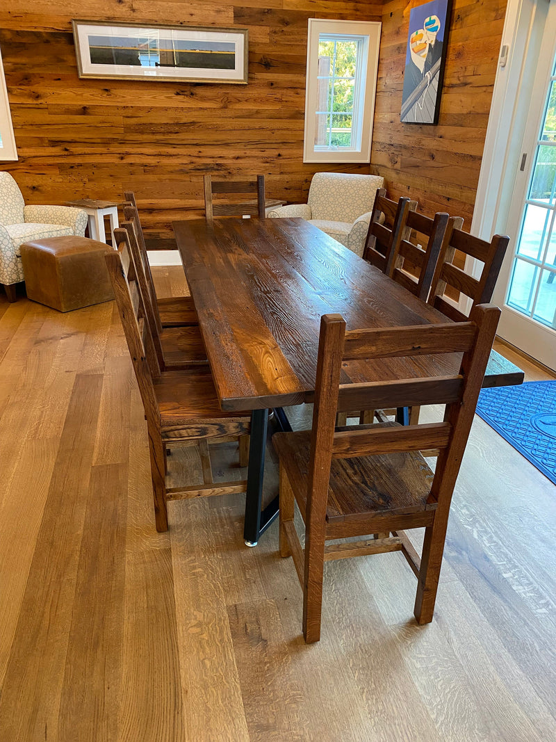 Conference Table, Trestle Table Base, Reclaimed Wood Dining Table, Rustic Modern Table, THE SONIA, Modern Farmhouse Table, Slab Wood Table