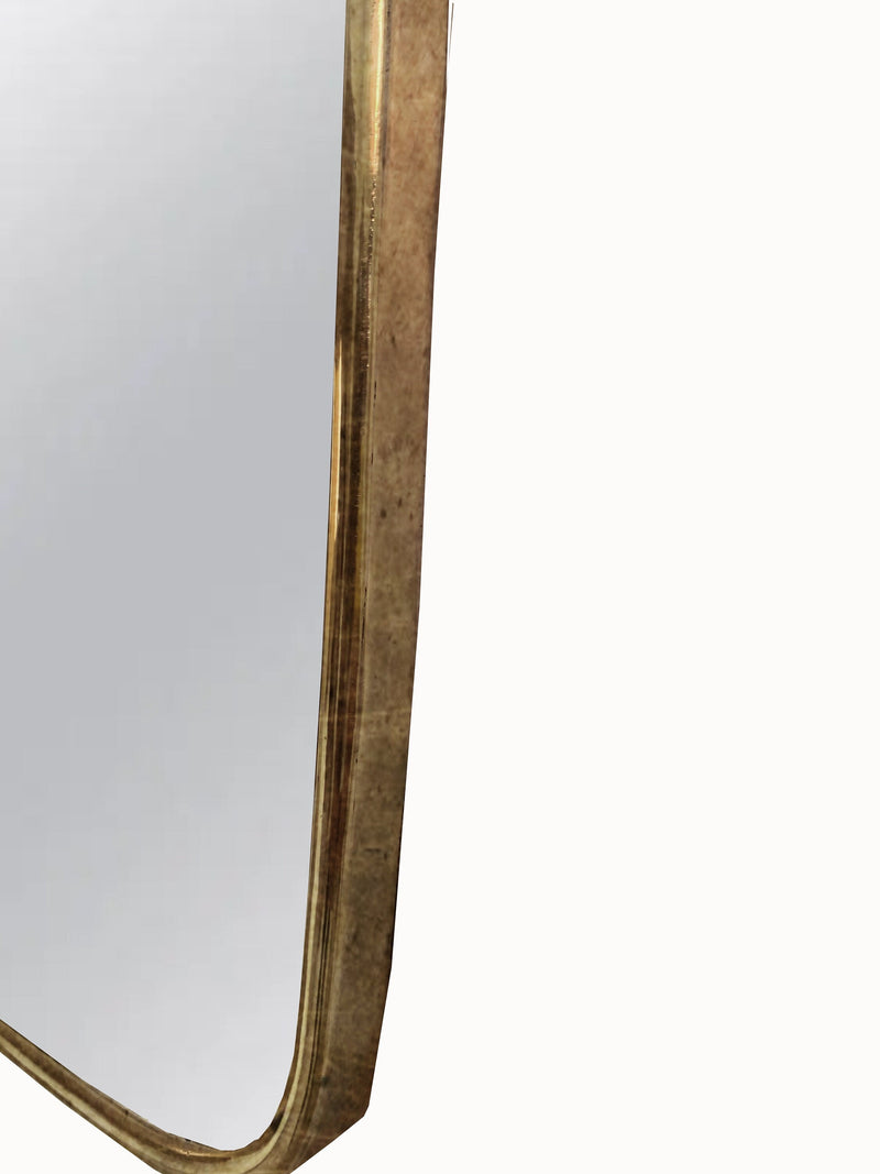 Italian Curved Antique Brass Mirror - Butterfly Irregular Aged Brass Mirror