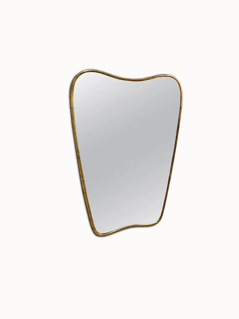 Italian Curved Antique Brass Mirror - Butterfly Irregular Aged Brass Mirror