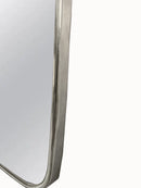 Italian Curved Brass Wall Mirror - Butterfly Silver Frame Mirror