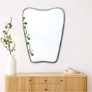 Italian Curved Brass Wall Mirror - Butterfly Silver Frame Mirror