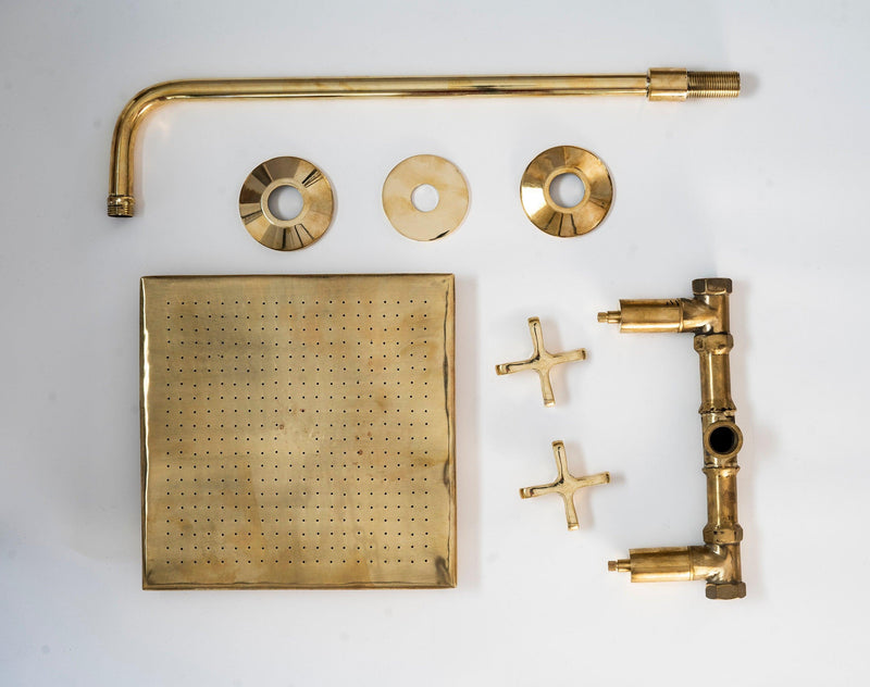 Unlacquered Brass Shower System with Handels & Rough-In Valve included