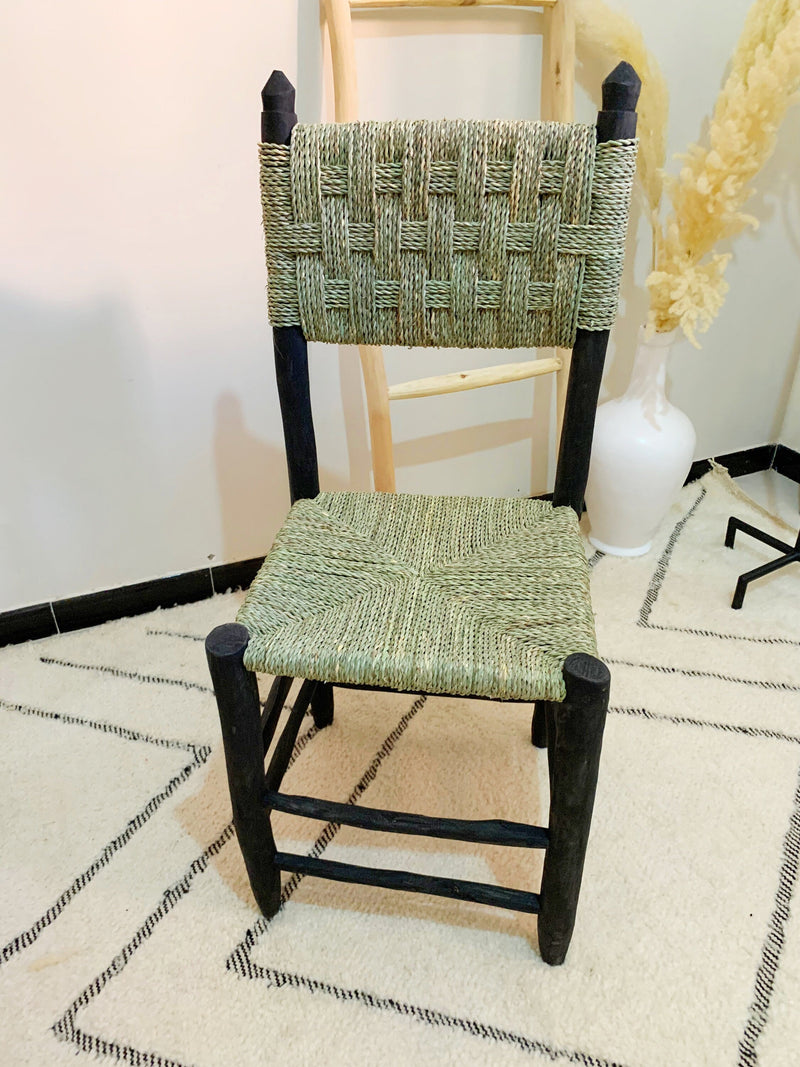 Black Wooden Dining Chairs - Handmade Moroccan Style
