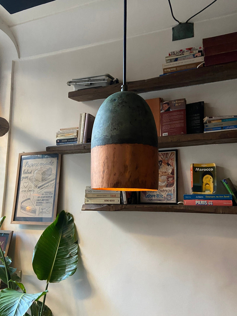 Oxidized Copper Farmhouse Light Fixture , Handmade Copper Ceiling Light ,Rustic Kitchen Island small Pendant light