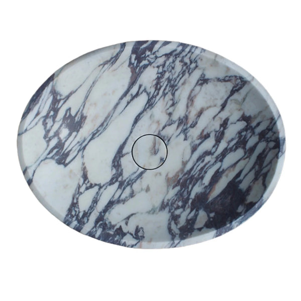 Calacatta Viola Marble Oval Above Vanity Bathroom Sink 14x18x5