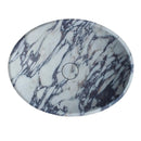 Calacatta Viola Oval White Purple Marble Handcarved Above Counter Vessel Bathroom Sink 14x18x5 Inch