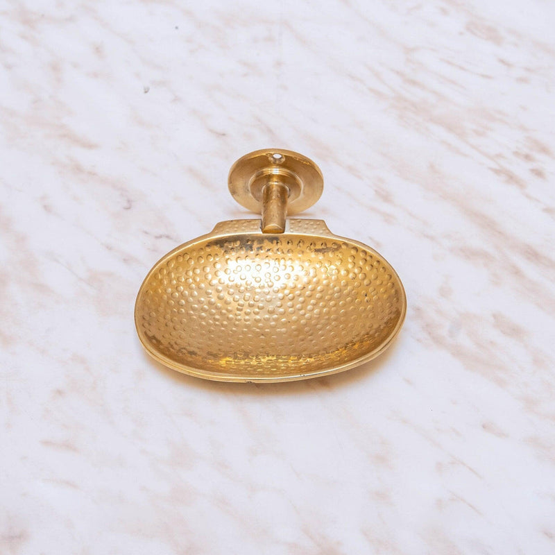 Hammered Brass Wall Mounted Soap Dish