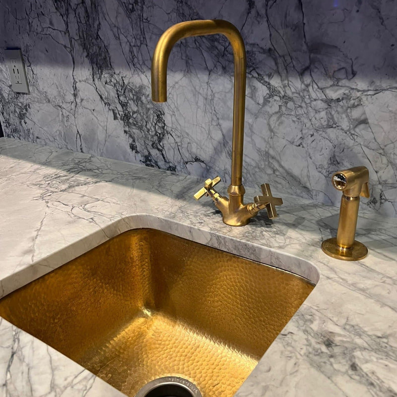 Solid Brass Faucet Bathroom Hot Cold Deck Mount Faucet