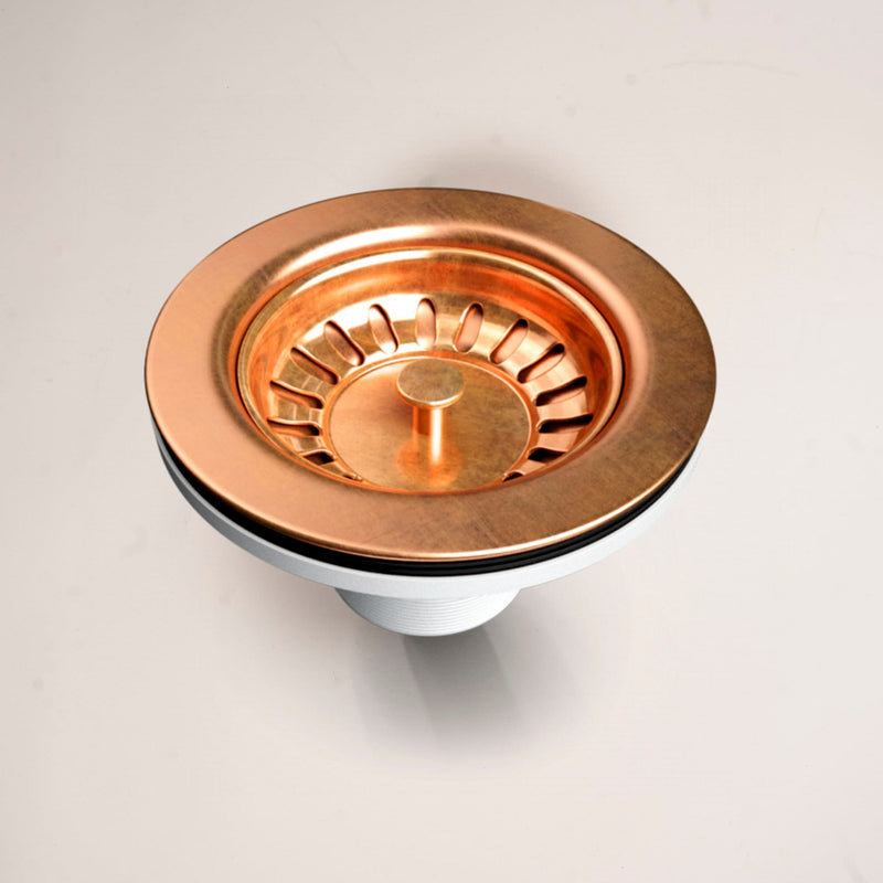 Copper Kitchen Sink Drain with a Basket Strainer